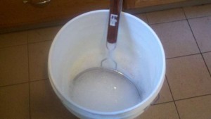 sanitizing the fermenter